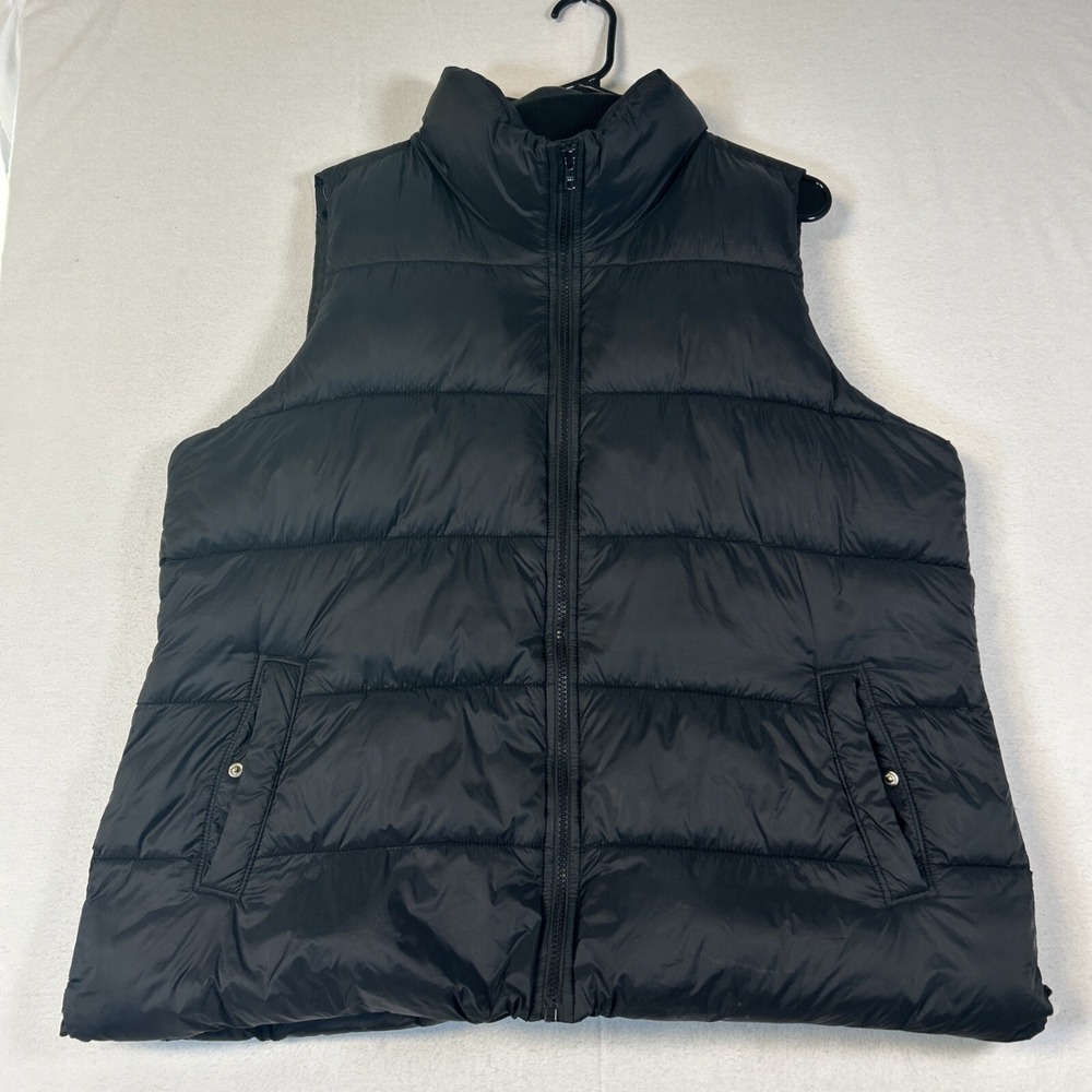 Old Navy Womens Sleeveless Full Zip Up Puffer Down Outdoor Vest Black XL Men